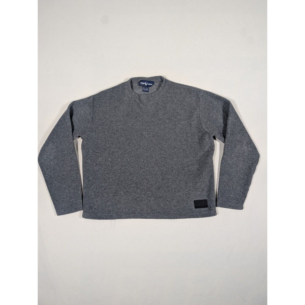 VTG Ralph Lauren Fleece Womens M Heather Gray Knit Sweater Pullover Sweatshirt